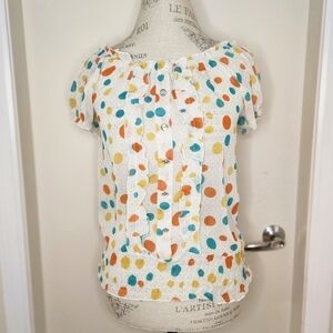 60s Sparkly Polkadot Ruffle Top